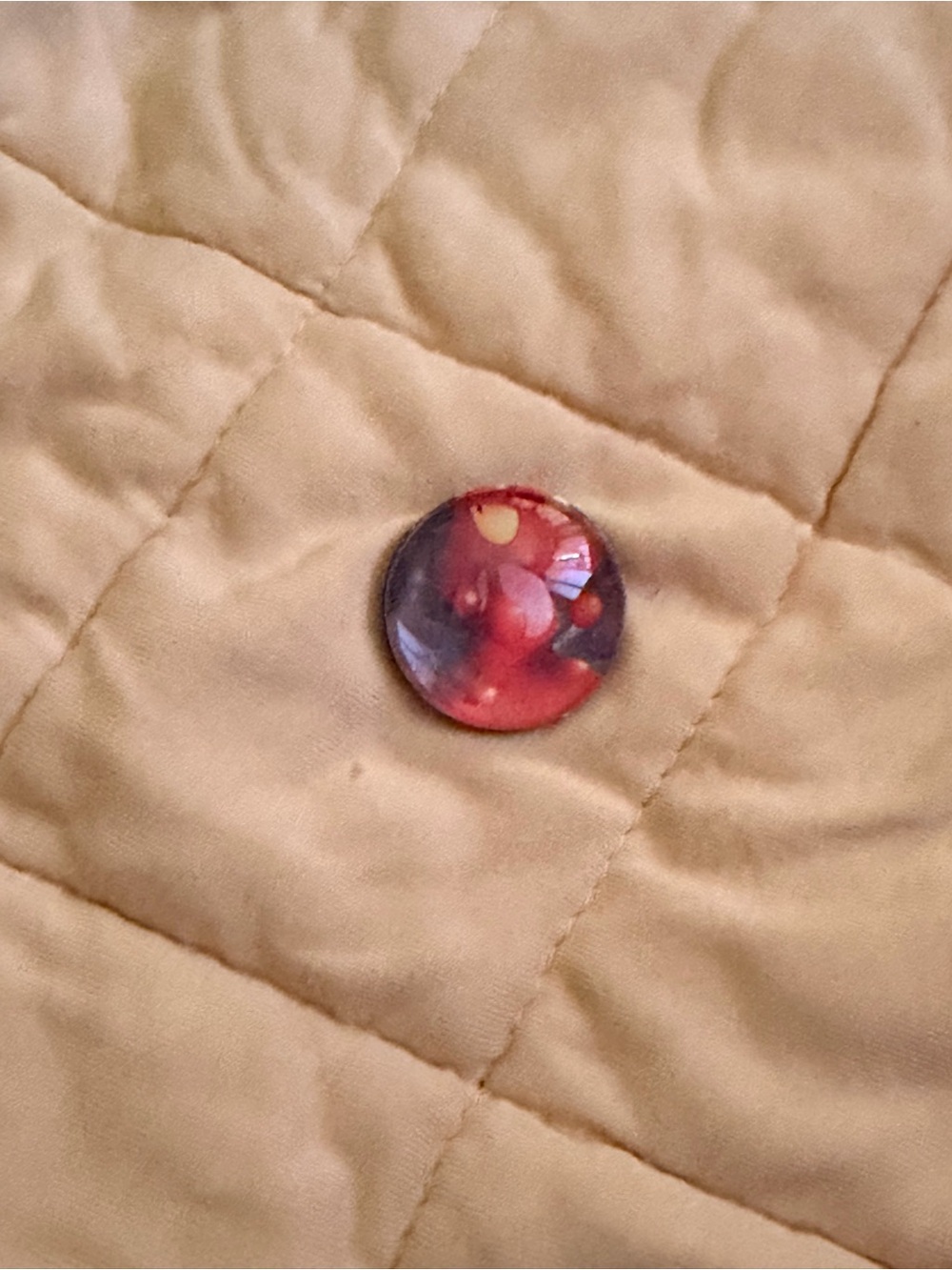 Pokemon Glass Cabochon in Red and Purple Tones